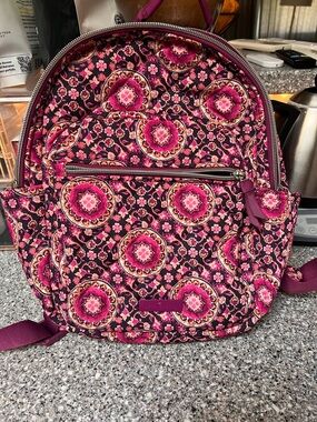 Vera Bradley Raspberry Medallion Small Backpack